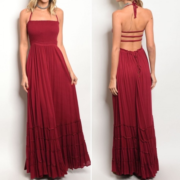 Trend Setter Diva Boutique Item Dresses & Skirts - LAST 1! GIRLY & FLIRTY RED WINE MAXI DRESS